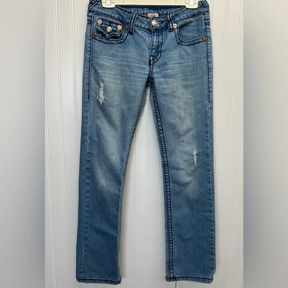 True Religion Billy Straight Leg Jean Distressed Sz 26 - Picture 2 of 10